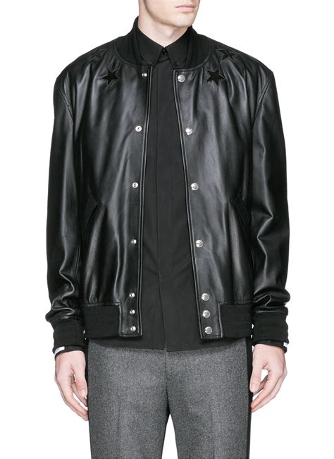 givenchy black leather jacket|givenchy leather bomber jacket.